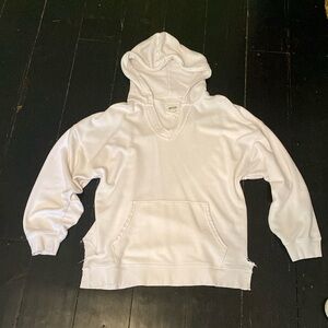 SIZE SMALL Lightly distressed white Aerie hoody.